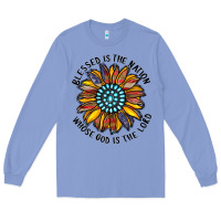 Colony Blue blessed is the nation whose god is the lord Long Sleeve Tee - CowhideDigitalArt