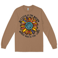 Toasted Coconut blessed is the nation whose god is the lord Long Sleeve Tee - CowhideDigitalArt