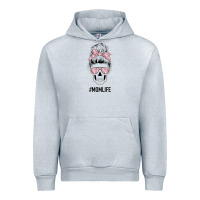 Heather Grey Pink Flower Mom Skull Urban Hoodie - Bettercallsaul