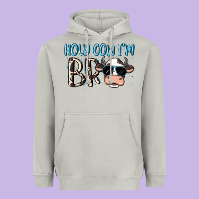 Holy Cow I'm Bro Heavyweight Hoodie Designed By Maliassmallbusiness