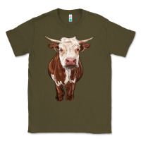 Army Green hereford cow Classic Tee - RanaPortraitStore