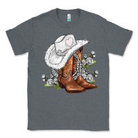 Charcoal Heather white  cowgirl  and roses Classic Tee - AdoDesignShop