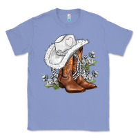 Colony Blue white  cowgirl  and roses Classic Tee - AdoDesignShop