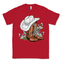 Red white  cowgirl  and roses Classic Tee - AdoDesignShop