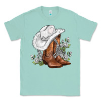 Seafoam white  cowgirl  and roses Classic Tee - AdoDesignShop