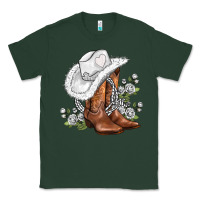 White  Cowgirl  And Roses Classic Tee | Teevron