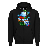 Black snowman cupcake Zipper Hoodie - AdoDesignShop