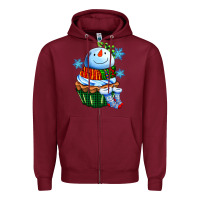 Burgundy snowman cupcake Zipper Hoodie - AdoDesignShop
