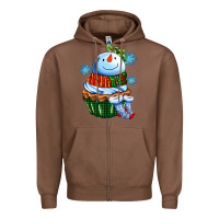 Chestnut snowman cupcake Zipper Hoodie - AdoDesignShop