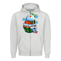 Dove Grey snowman cupcake Zipper Hoodie - AdoDesignShop