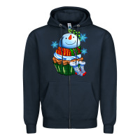 Navy snowman cupcake Zipper Hoodie - AdoDesignShop