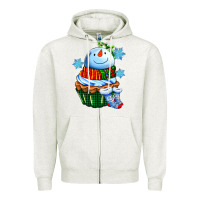 Oatmeal Heather snowman cupcake Zipper Hoodie - AdoDesignShop