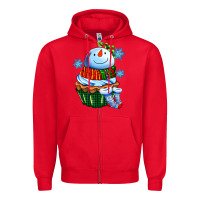 Red snowman cupcake Zipper Hoodie - AdoDesignShop