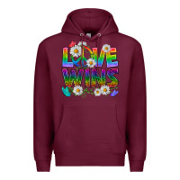 Burgundy Pride LGBTQ+ Love Wins Premium Hoodie - BundleAndBundleShop