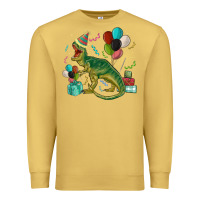 Antique Gold party t rex Premium Sweatshirt - MaliasSmallBusiness