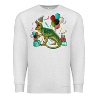 Oatmeal Heather party t rex Premium Sweatshirt - MaliasSmallBusiness