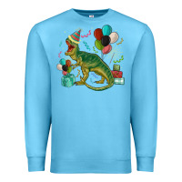 Ocean Blue party t rex Premium Sweatshirt - MaliasSmallBusiness