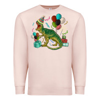 Pale Pink party t rex Premium Sweatshirt - MaliasSmallBusiness