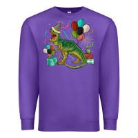 Purple party t rex Premium Sweatshirt - MaliasSmallBusiness