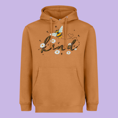 Bee Kind Heavyweight Hoodie Designed By Maliassmallbusiness