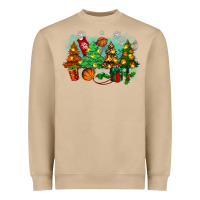 Mushroom christmas trees with basketball Heavyweight Sweatshirt - Zillion Design Studio