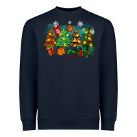 Navy christmas trees with basketball Heavyweight Sweatshirt - Zillion Design Studio