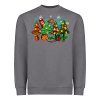 Storm christmas trees with basketball Heavyweight Sweatshirt - Zillion Design Studio