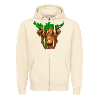 Sandshell St. Patrick’s Day Long Hair Shaggy Cow Zipper Hoodie - Jasminsmagicworld