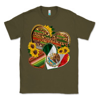 Army Green mexico heart and sunflower Classic Tee - HRA Design Shop