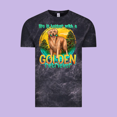 Life Is Better With A Golden Retriever Vintage Tee Designed By Texasbilliewilder