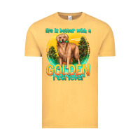 Vintage Mustard life is better with a golden retriever Vintage Tee - texasbilliewilder