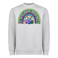 Heather Grey easter rainbow Heavyweight Sweatshirt - RanaPortraitStore