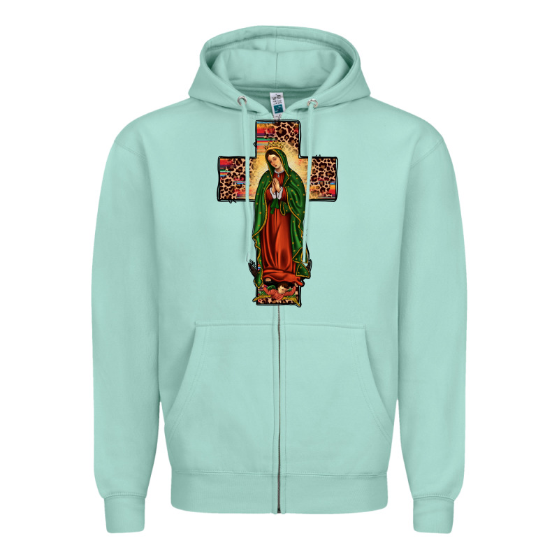 Our Lady Of Guadalupe Cross Zipper Hoodie by JahusDesignShop | Teevron