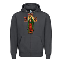 Smoke our lady of Guadalupe cross Zipper Hoodie - JahusDesignShop