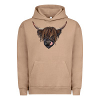 Pigment Burro black highland cow Urban Hoodie - RanaPortraitStore