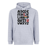 Heather Grey pride alphabet Heavyweight Hoodie - MaliasSmallBusiness
