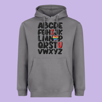 Pride Alphabet Heavyweight Hoodie Designed By Maliassmallbusiness