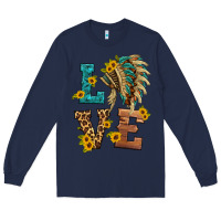 Navy love indian headdress Long Sleeve Tee - HRA Design Shop