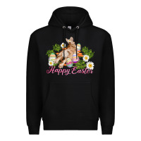 Black easter bunny with carrots and daisy Premium Hoodie - AdoDesignShop