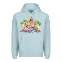Blue Mist easter bunny with carrots and daisy Premium Hoodie - AdoDesignShop