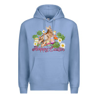 Colony Blue easter bunny with carrots and daisy Premium Hoodie - AdoDesignShop