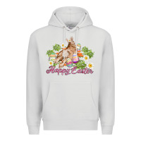 Dove Grey easter bunny with carrots and daisy Premium Hoodie - AdoDesignShop