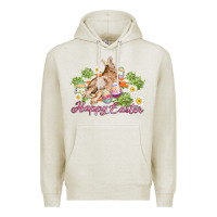 Oatmeal Heather easter bunny with carrots and daisy Premium Hoodie - AdoDesignShop