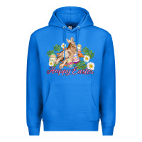 True Royal easter bunny with carrots and daisy Premium Hoodie - AdoDesignShop