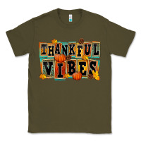 Army Green thankful vibes Classic Tee - FaDigitalArtStudio