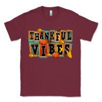 Burgundy thankful vibes Classic Tee - FaDigitalArtStudio