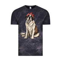 St Bernard With Bandanna Vintage Tee | Teevron