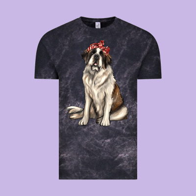 St Bernard With Bandanna Vintage Tee Designed By Texasbilliewilder