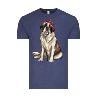 Vintage Denim st bernard with bandanna Vintage Tee - texasbilliewilder