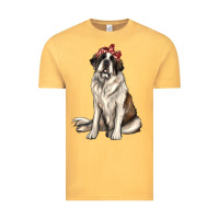 Vintage Mustard st bernard with bandanna Vintage Tee - texasbilliewilder